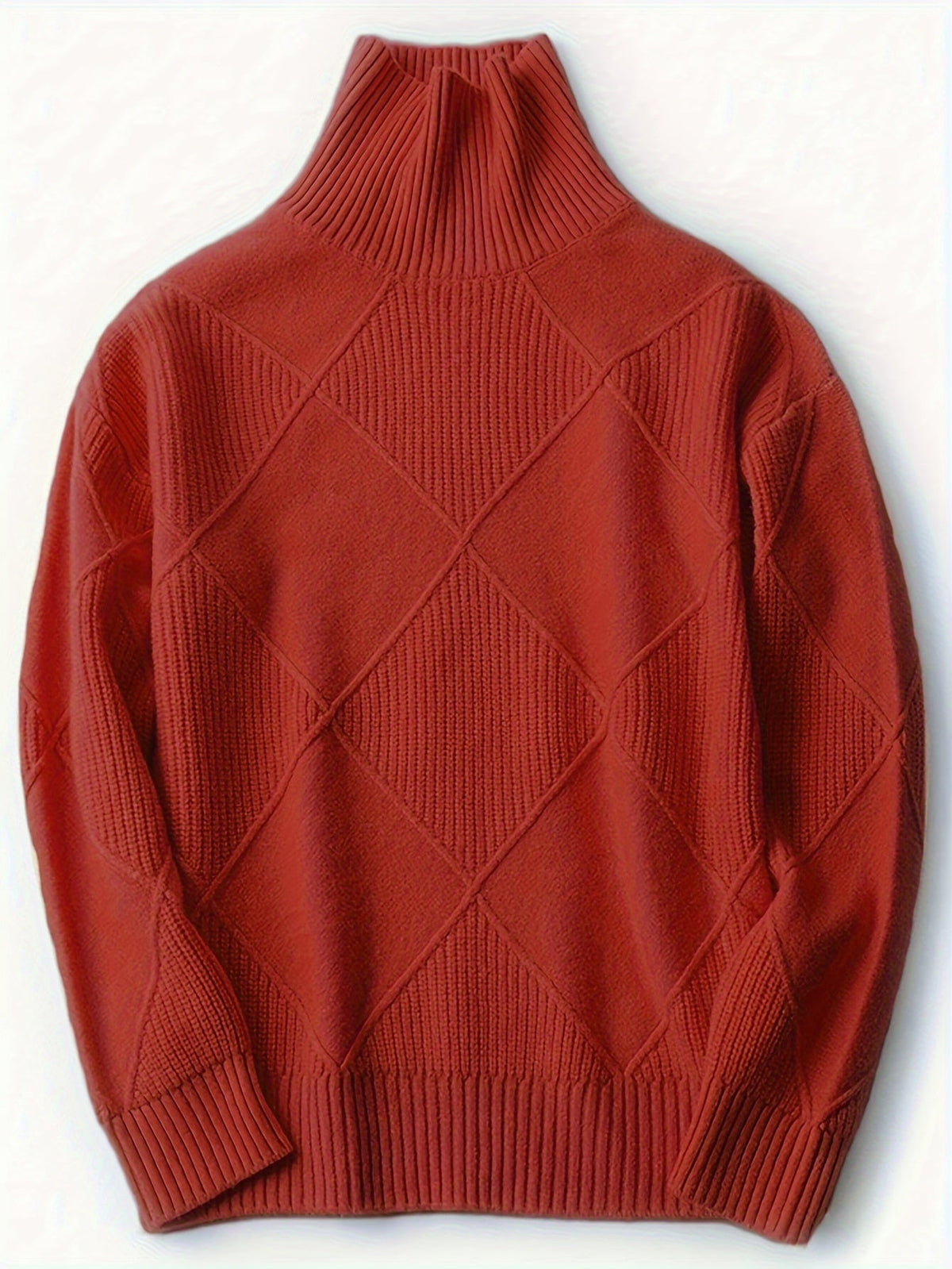 Miss | Trui Dames Oversized Hoge Kraag Ruitpatroon - Gebreid