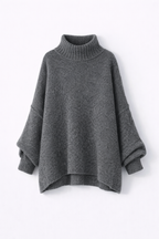 Trui Dames Oversized Funnelneck Gebreid