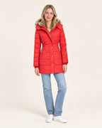 Miss Madera winterjas gewatteerd rood - voorkant