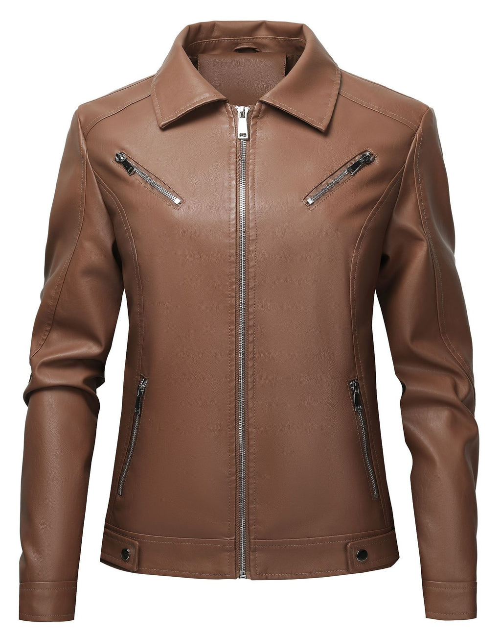Leren Jas Dames Slim Fit Koreaanse Stijl Streetwear