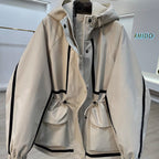Jas Dames Colorblock Lint-detail Casual Pasvorm