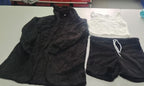Nachtkleding Dames 3-Delig Fluweel Korte Broek & Crop Top