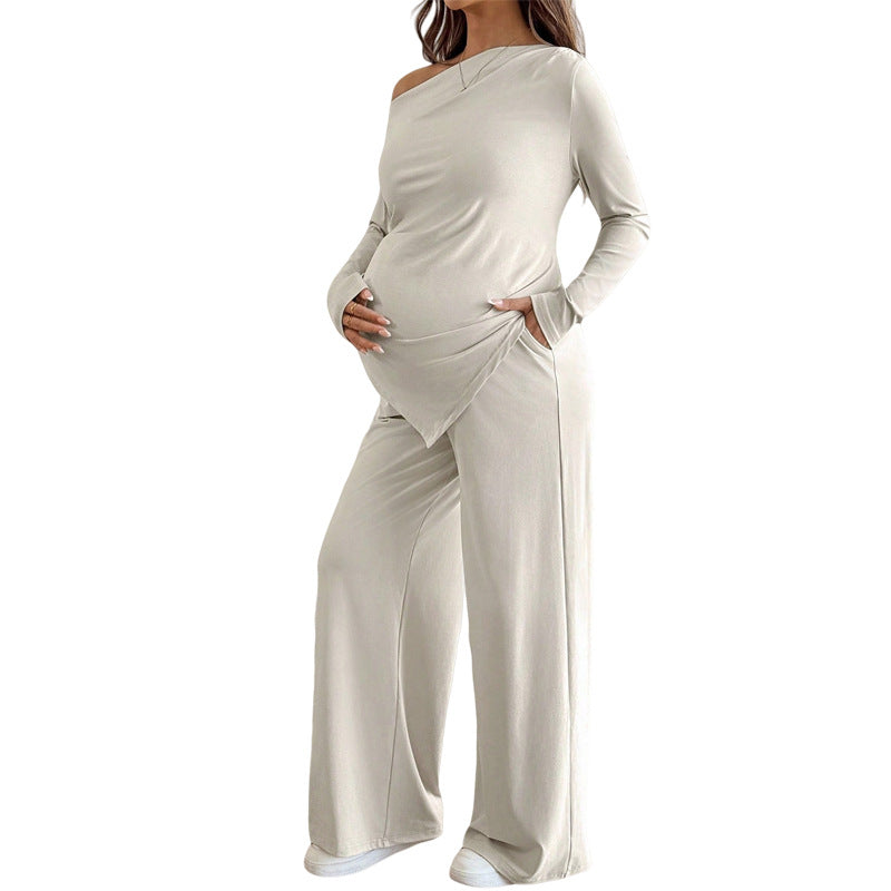zwangerschaps pyjama Dames One-Shoulder Wijde Pijpen