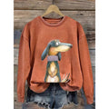 Hoodie Dames Ronde Hals Relaxed Fit Lange Mouw