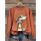 Hoodie Dames Ronde Hals Relaxed Fit Lange Mouw