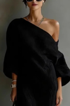 Jurk Dames One Shoulder Maxi Elegant - Chiffon