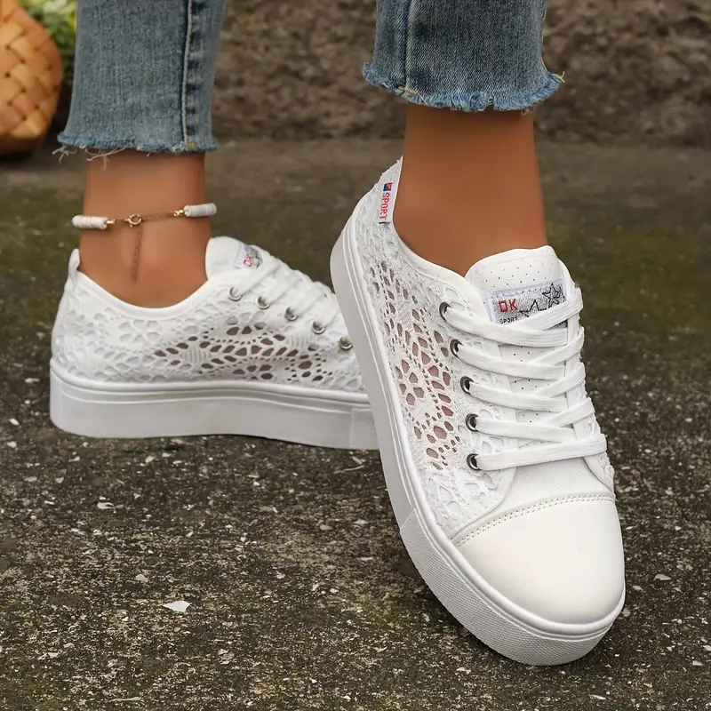 Sneakers Dames Brede Teenruimte Ergonomisch Voetbed
