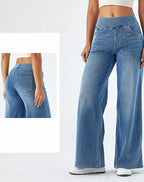Miss | Jeans Dames Hoge Taille Elastische Band - Denim