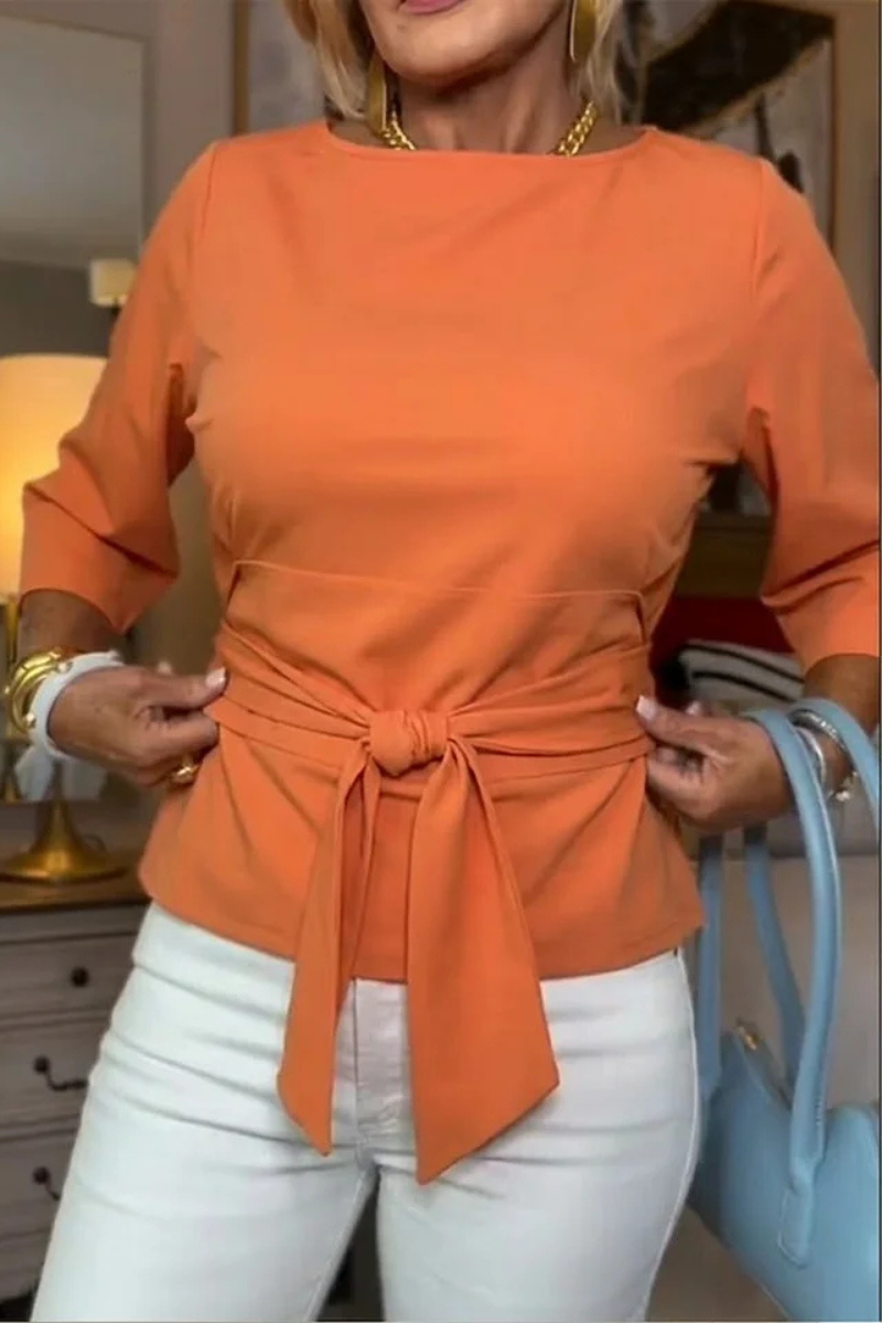 Top Dames Strik Taille Vrouwelijk - Polyester - Oranje (Bijna uitverkocht)