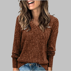 Trui Dames V-hals Relaxed Fit Lange Mouw