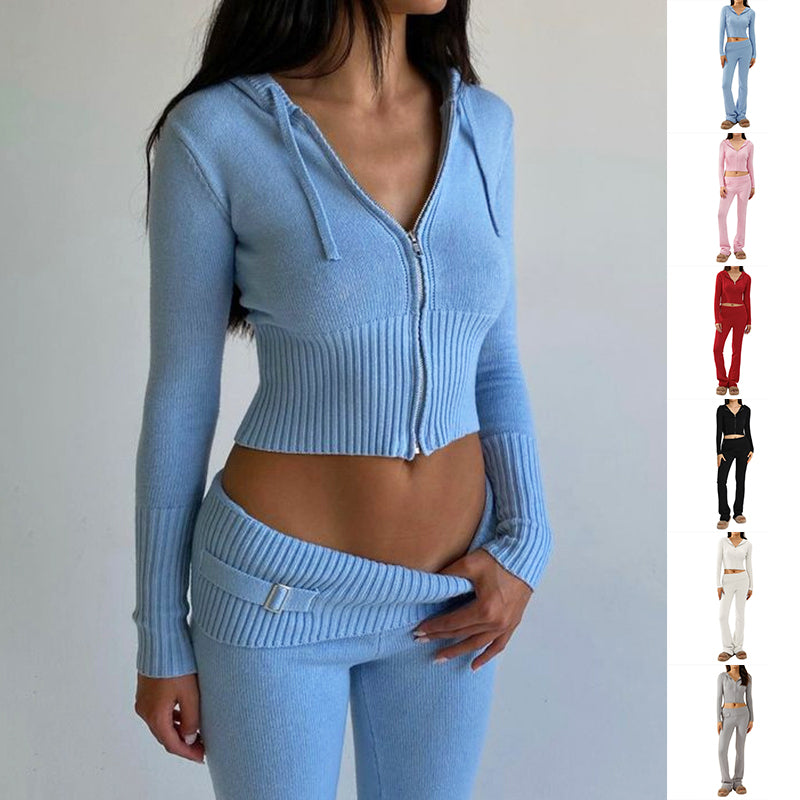 Co-ord set Dames Hoodie Rits Lange Broek Sportief