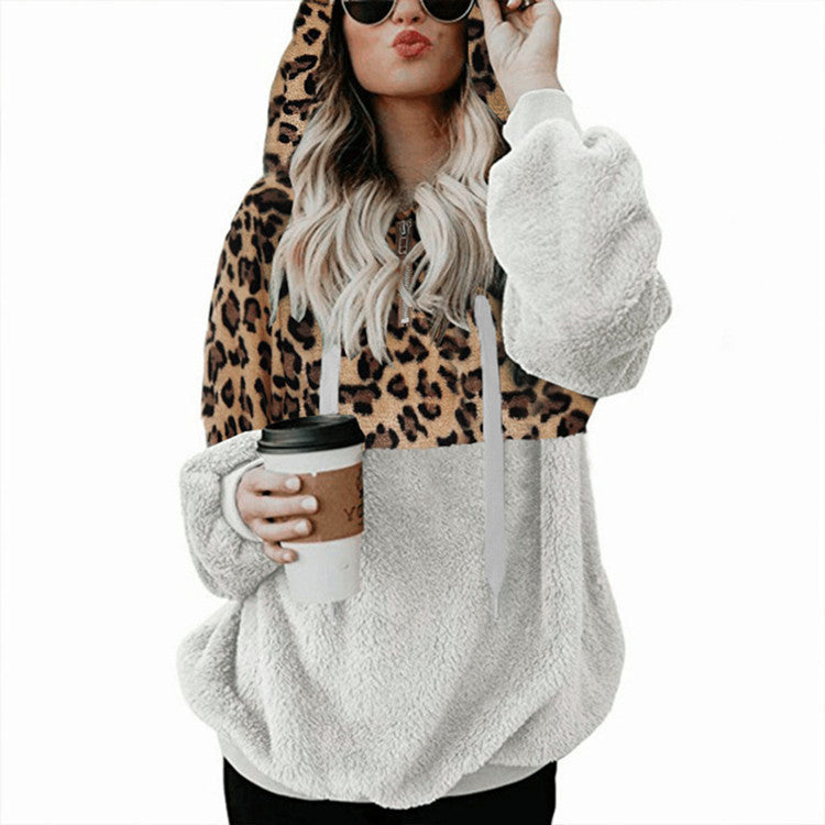 Hoodie Dames Loose Fit Pluche Colour-Block