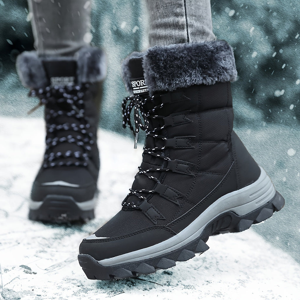 Miss | Snowboots Dames Hoge Schacht Bontkraag Gripzool