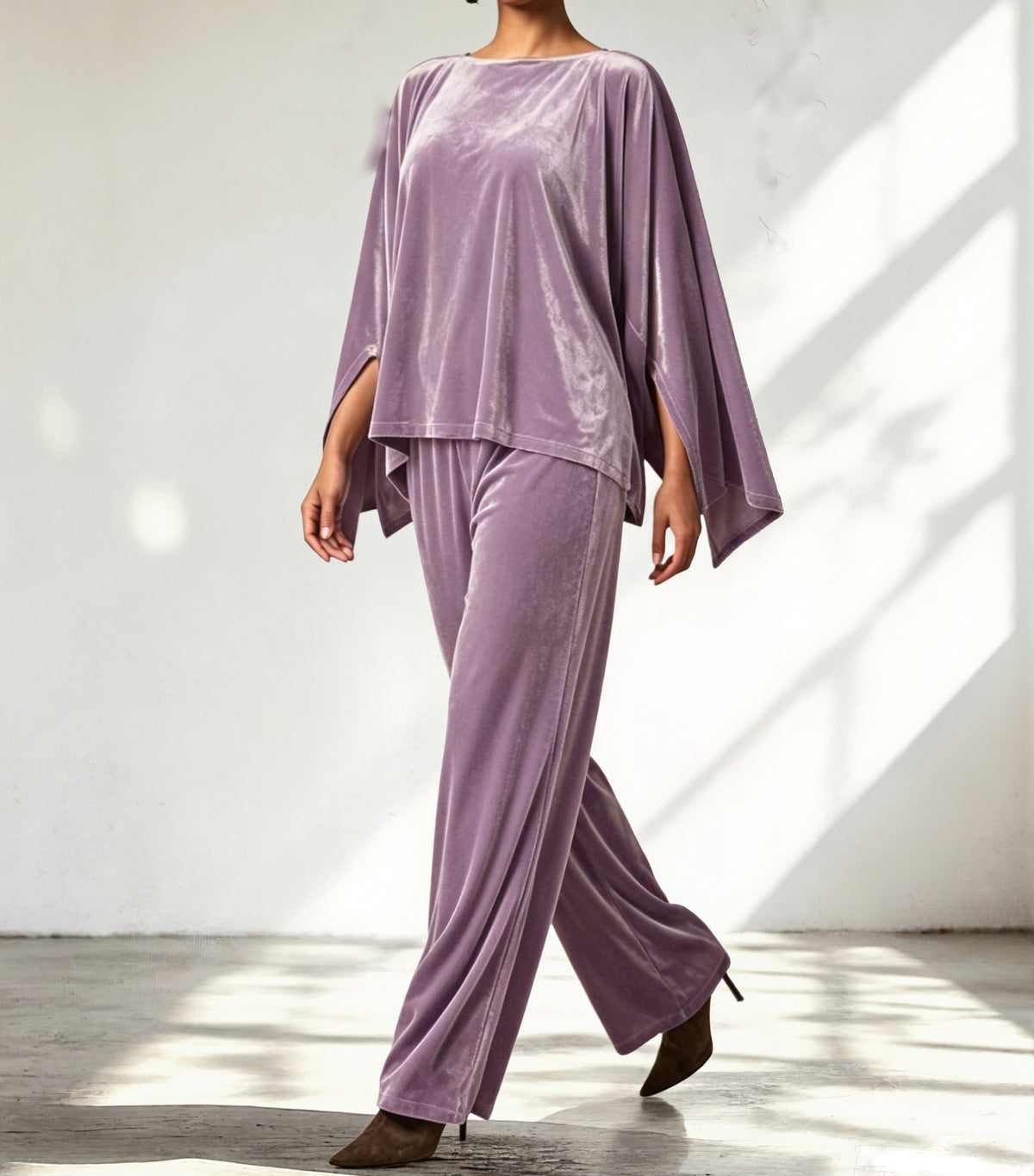 Broek Dames Lang Velvet Casual met Zakken