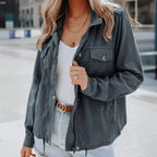 Blazer Dames Relaxed Fit Lange Mouw Zakken Trekkoord