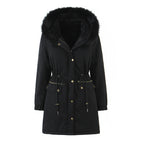 Jas Dames Gewatteerd Capuchon Lange Mouw Casual
