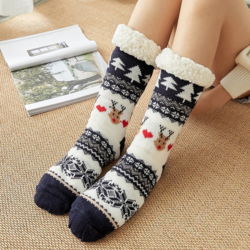 Sokken Dames Kerst Winter Geborduurd