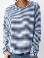 Miss | Hoodie Dames Gestreept Relaxed Fit Lange Mouw