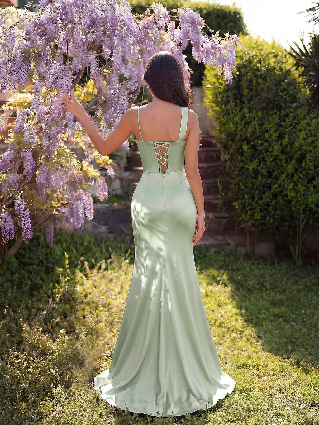 Jurk Dames Asymmetrisch Corset Mermaid Vloerlang