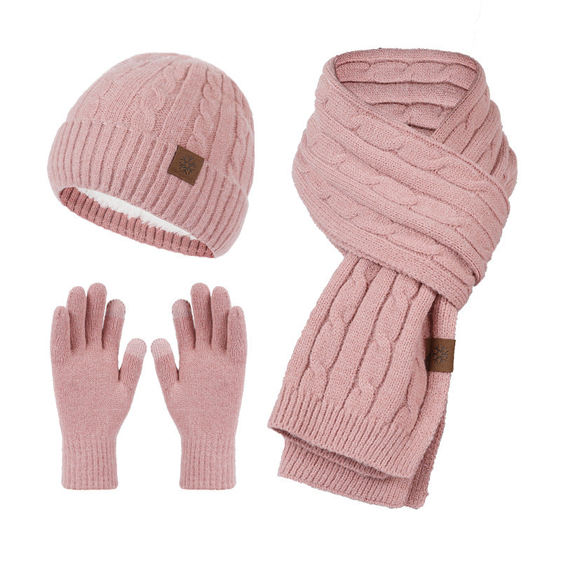 Winterset Dames Muts, Sjaal en Handschoenen - Roze