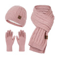 Winterset Dames Muts, Sjaal en Handschoenen - Roze