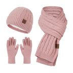 Winterset Dames Muts, Sjaal en Handschoenen - Roze