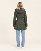Miss Madera winterjas gewatteerd groen - achterkant