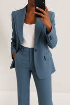 Tweedelige Set Dames Klassiek Pak met Blazer – Co-ord Set