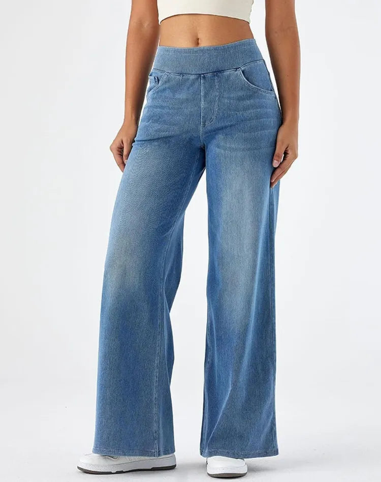Miss | Jeans Dames Hoge Taille Elastische Tailleband - Denim
