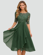Rok Dames Feestelijk Tule Midi - Kant - Groen