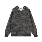 Jas Dames Zebraprint Oversized Capuchon Ritsluiting