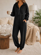 pyjama set Dames Capuchon Half-Zip Lange Mouw Met Zakken