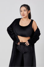 Nachtkleding Dames 3-Delig Fluffy Loungewear Wijde Pijpen