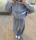 Jas Dames Oversized Trechterhals Rits Contraststreep
