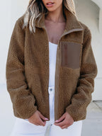 Jas Dames Fleece Loose Fit Rits Casual