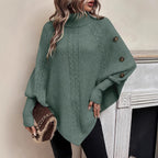 Jas Dames Cape-stijl Vleermuismouw Revers Midi