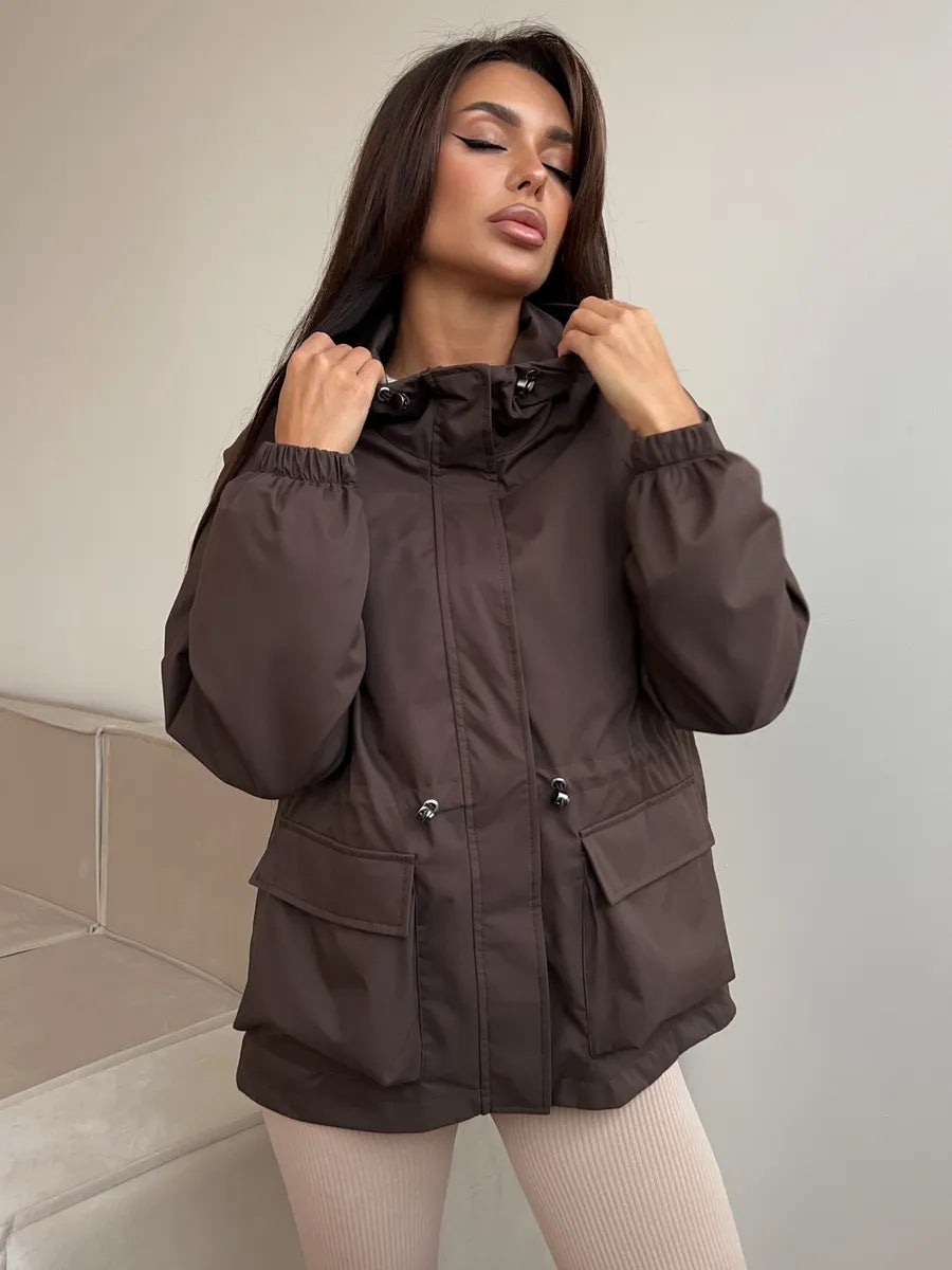 Jas Dames Capuchon Waterafstotend Loose Fit Outdoor