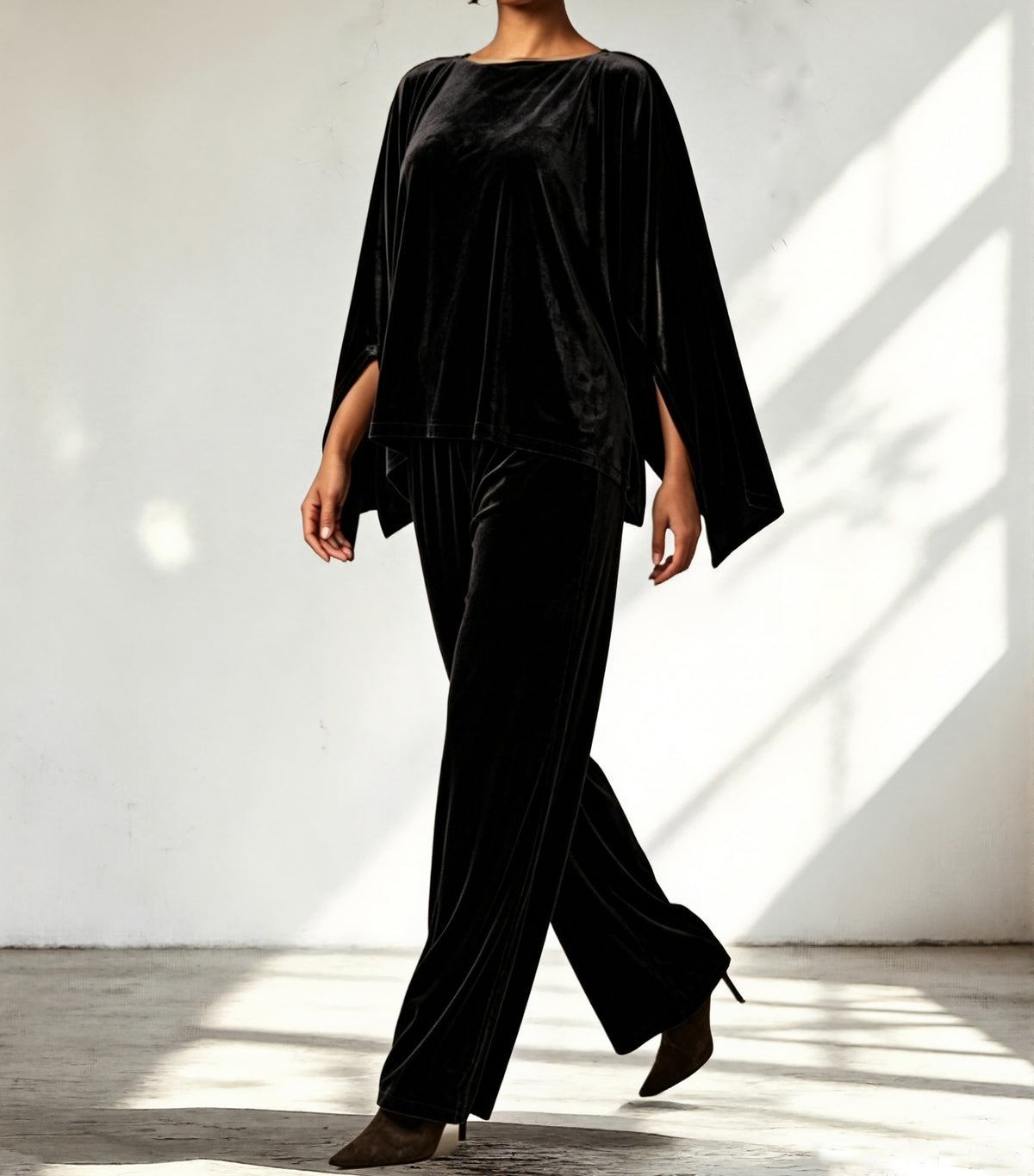 Broek Dames Lang Velvet Casual met Zakken