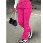 Broek Dames Loose Fit Rechte Pijp Trekkoord