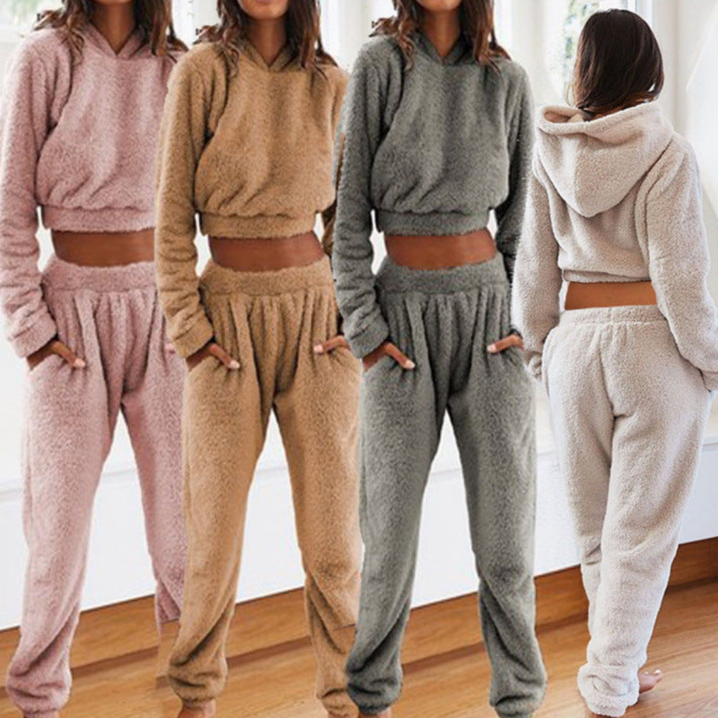 Co-ord set Dames Pluche Capuchon Casual Streetwear