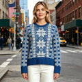 Noorse Trui Dames Sneeuwvlok – Kersttrui met Fair Isle Patroon