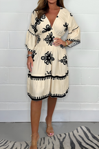 Jurk Dames Zomerse Boho-Stijl - Polyester - Beige