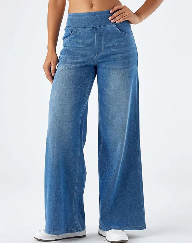 Miss | Jeans Dames Hoge Taille Elastische Band - Denim