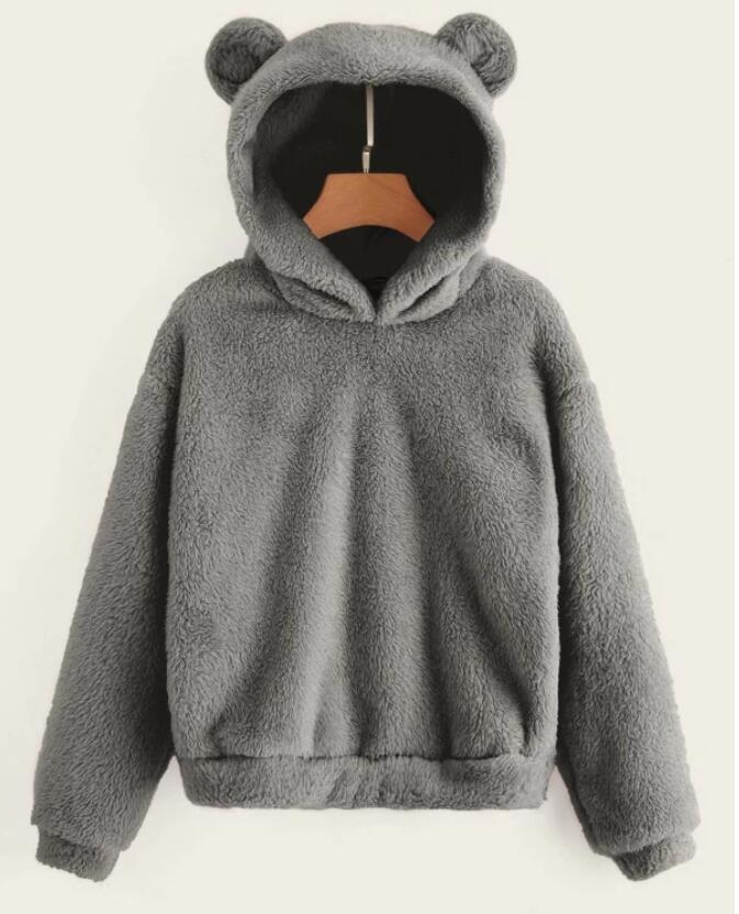 Trui Dames Capuchon Konijnenoren Fluffy Warm