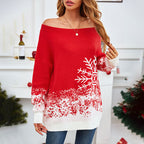 Kersttrui Dames Off Shoulder Sneeuwvlok – Off Shoulder Trui