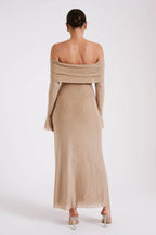 Jurk Dames Feestelijk Glanzend met Transparante Mouwen - Polyester