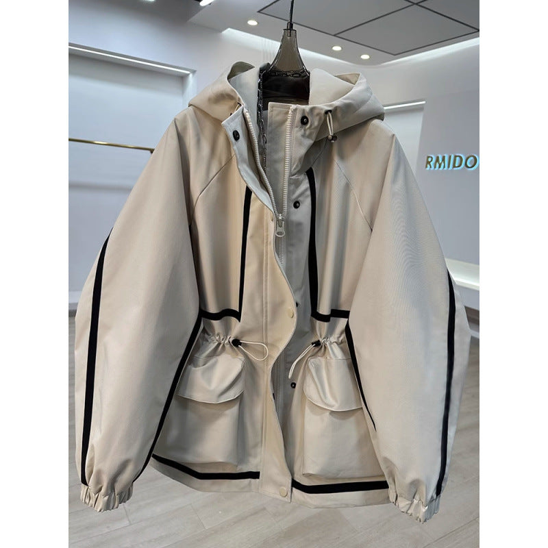 Jas Dames Colorblock Lint-detail Casual Pasvorm