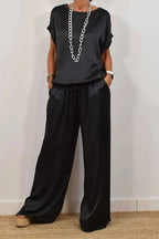 Co-ord set Dames Losse Blouse Wijde Pijpen Casual