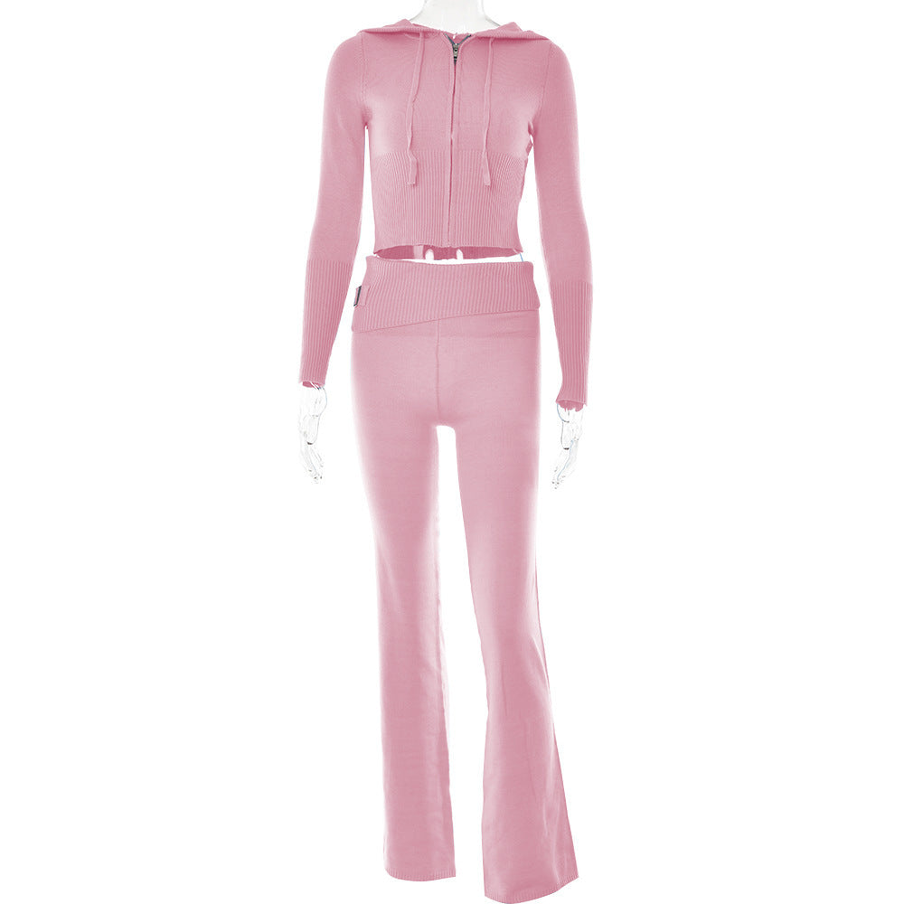 Co-ord set Dames Hoodie Rits Lange Broek Sportief