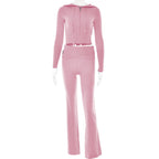 Co-ord set Dames Hoodie Rits Lange Broek Sportief